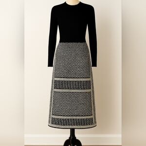 BCBGMaxAzria Evangelie Textured Jacquard A‑Line Midi Skirt, Size 6